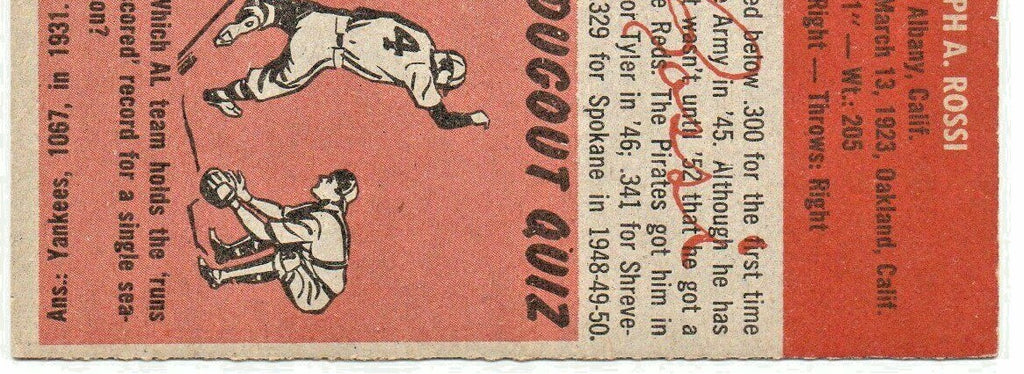 1953 TOPPS # 74 JOE ROSSI  --  PITTSBURGH PIRATES  Catcher  --  VG-EX 