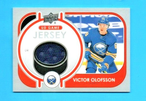 2021-22 Upper Deck Series 1 Victor Olofsson UD Game Jersey Card # GJ-VO - Blue
