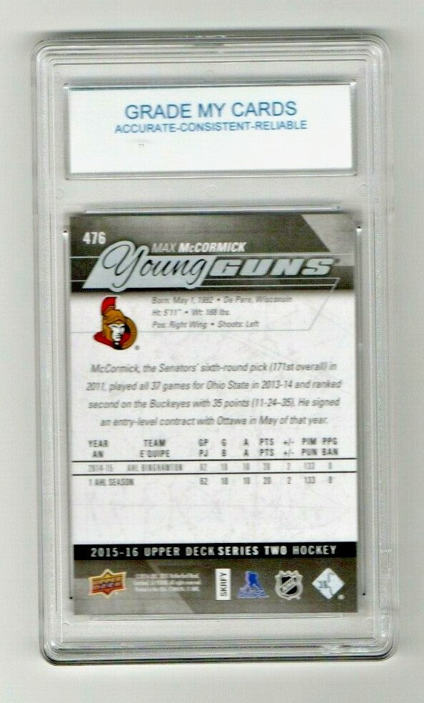 2015-16 Upper Deck Young Guns Mike McCormick #476 GMC 10 GEM-MINT Rookie Sens RC