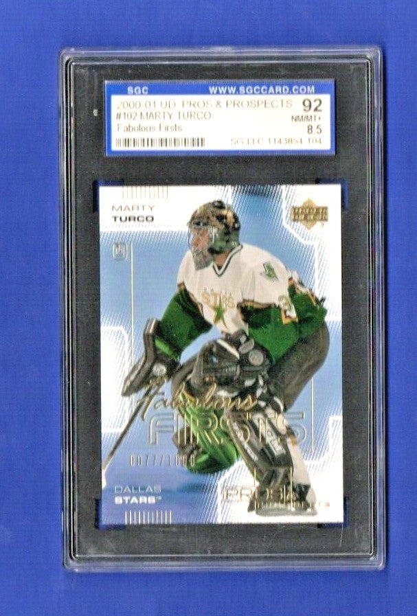 2000-01 UD Pros & Prospects #102 MARTY TURCO (rc) SGC 92  0077/1000 *STARS*