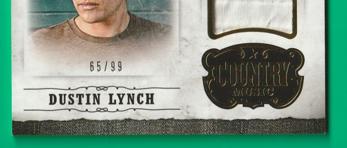 2014 Panini Country Music   Musician Materials Gold #M-DL  -  Dustin Lynch 65/99
