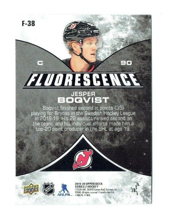  2019-20 Upper Deck Series 2  Emerald  Fluorescence Jesper Boqvist   /15  F-38