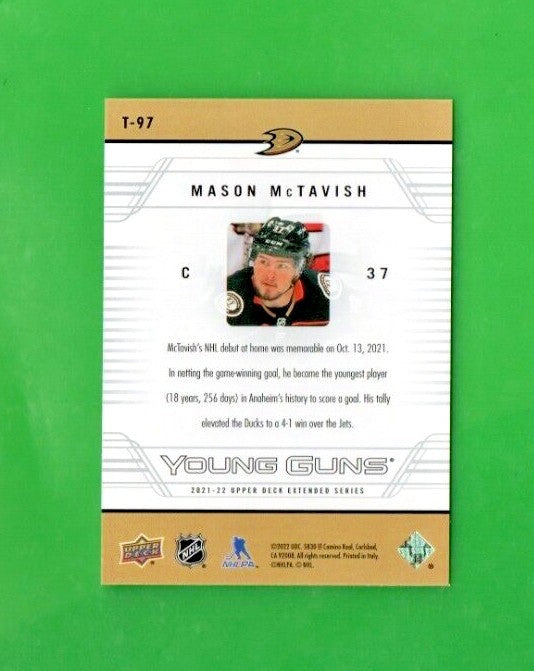 2021-22 Extended Series 06-07 Upper Deck Retro Young Guns #T-97 Mason McTavish
