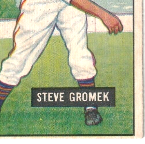1951 Bowman  -  Steve Gromek -  Cleveland Indians  #115   EX-NRMT
