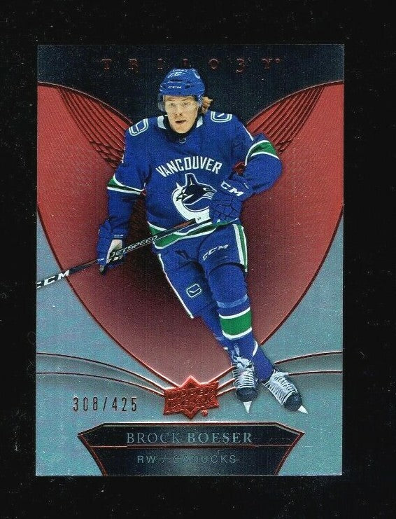 2018-19 Upper Deck Trilogy Red #2 Brock Boeser 308/425 Vancouver Canucks