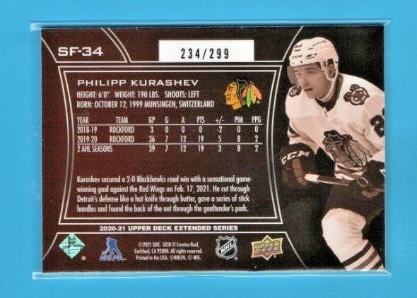 Philipp Kurashev 2020-21 Upper Deck Extended Series SPx Finite #SF-34 - 234/299