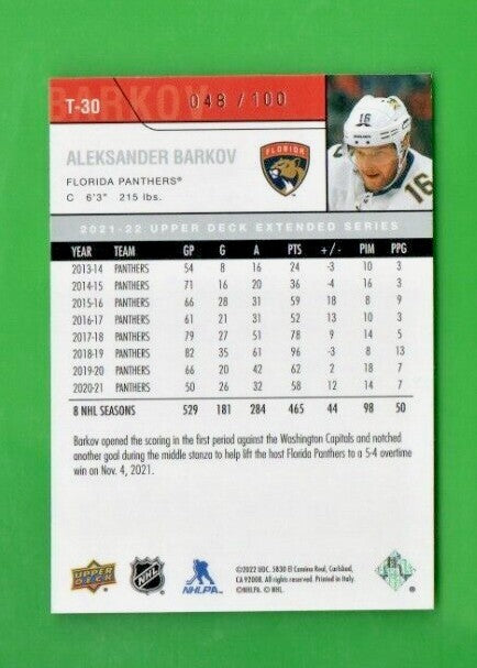 Aleksander Barkov 2021-22 UpperDeckExtended 2006-07 UD Retro Exclusives 048/100 