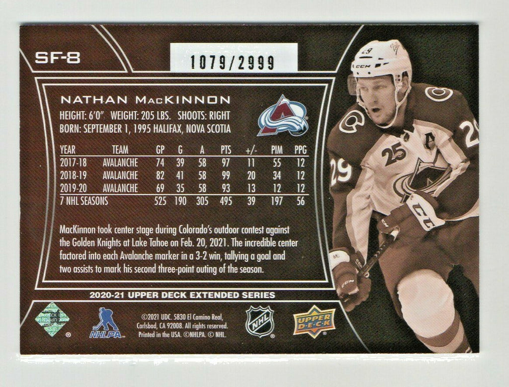 Nathan MacKinnon 2020-21 Upper Deck Extended Series SPx FINITE #SF-8 AVALANCHE 