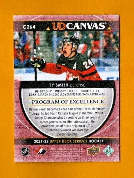 Ty Smith  2021-22 UD Series 2 Canvas Team Canada Program of Excellence #C264