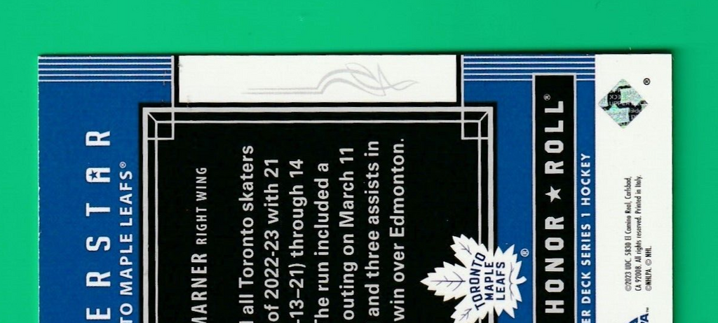 2023-24 Upper Deck Series 1 Honor Roll Silver Rainbow /250 Mitch Marner #HR-16