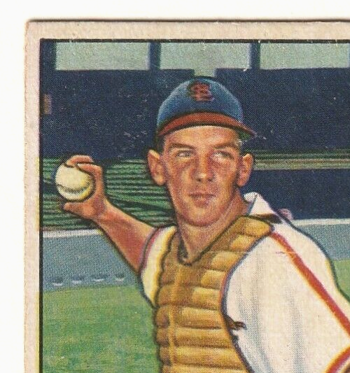 1951 Bowman  -  Del Rice   -  St. Louis Cardinals  #156   VG-EX.