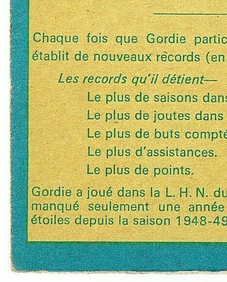 1969-70 O-PEE-CHEE - GORDIE HOWE - MR. HOCKEY - DETROIT RED WINGS -  NNO ERROR
