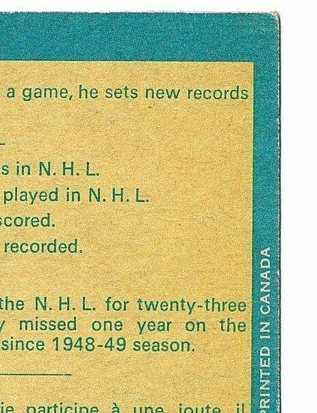 1969-70   O-PEE-CHEE  -  GORDIE HOWE  -  MR.HOCKEY  -  DETROIT  -  NNO ERROR