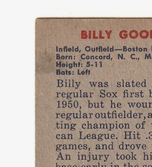 1951 Bowman #237   -   Billy Goodman  -  Boston Red Sox   -  EX-NRMT