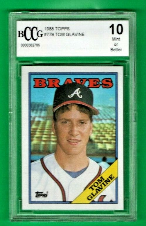 1988 Topps #779 Tom Glavine Rookie Card RC Braves HOF -  BccG 10 Mint or Better