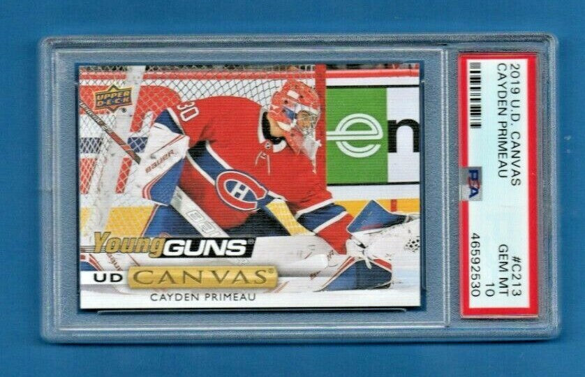 2019 Upper Deck Cayden Primeau Canvas Young Guns Rookie RC PSA 10 C213 Canadiens