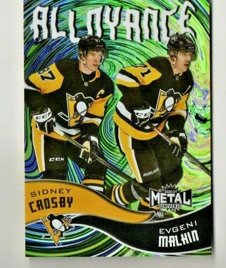 2020-21 UD NHL Metal Universe Alloyance PENGUINS - SIDNEY CROSBY & EVGENI MALKIN