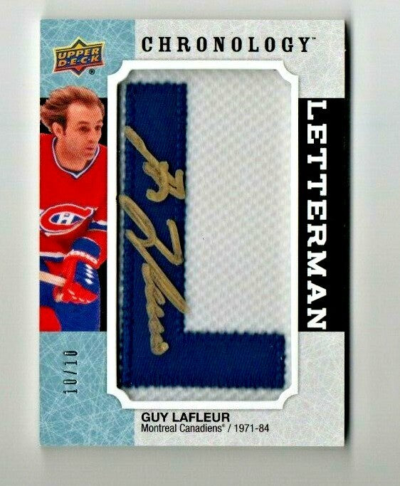2018-19 Chronology Letterman Patches - Guy Lafleur  MONTREAL CANADIENS "L" 10/10