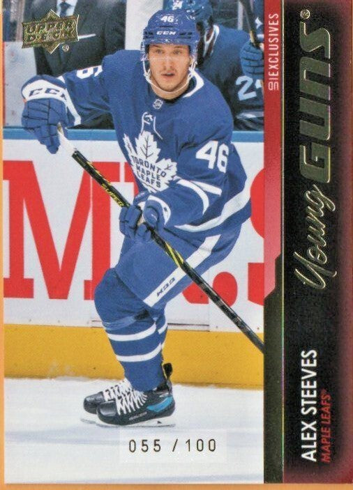 2021-22 Upper Deck Extended EXCLUSIVES YOUNG GUNS  Leafs ALEX STEEVES 055/100