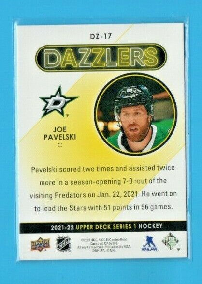 2021-22 Upper Deck Series 1 Red Dazzlers  #DZ-17 Joe Pavelski  -  Dallas Stars