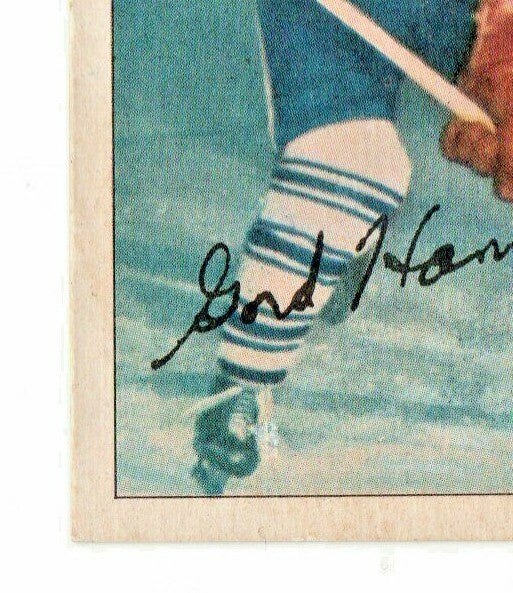 1954-55 PARKHURST #27 GORDIE HANNIGAN - Toronto Maple Leafs --  EX-EX+