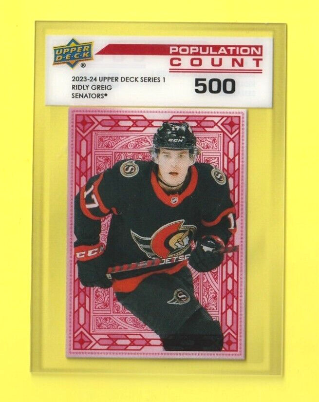 2023-24 Upper Deck Series 1  -  #PC-24   Ridly Greig    -  Population Count 500