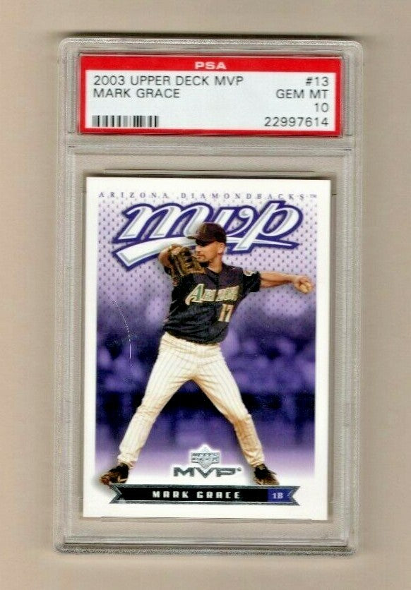 2003 Upper Deck MVP Arizona Diamondbacks  #13 Mark Grace PSA GEM MINT 10 POP 1