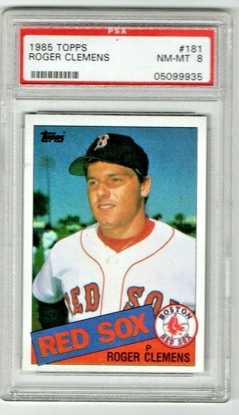 1985 Topps #181 Roger Clemens RC Rookie Card PSA 8 NM-Mint NQ Boston Red Sox 