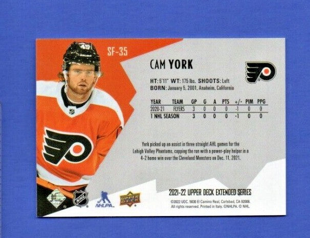 Cam York    2021-22 UD Ext. SPxFinite Radiance Silver #SF-35    -   0472/2999