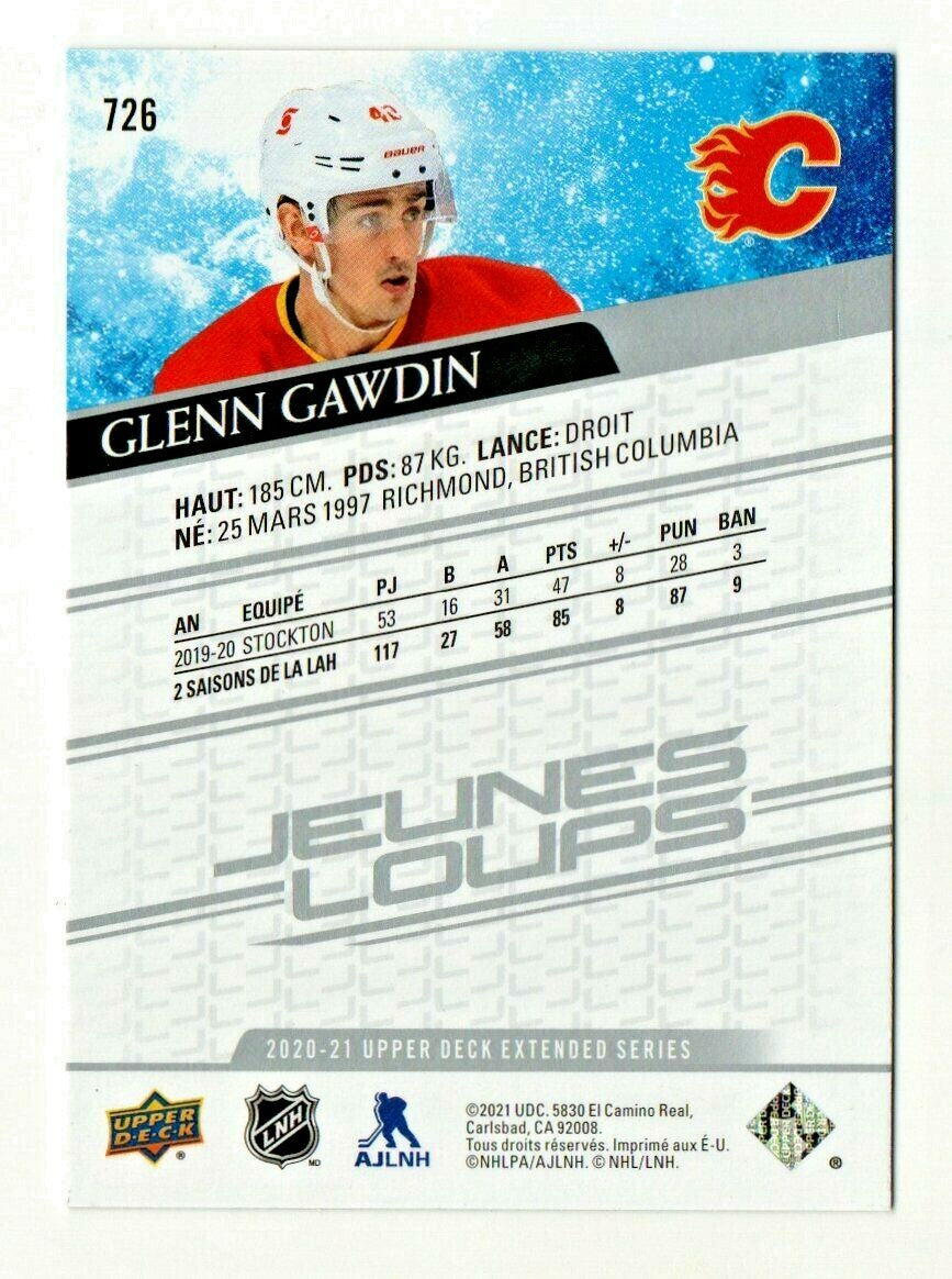 Upper Deck 2020-21 French Young Guns / Jeunes Loups -  GLENN GAWDIN  #726  SP