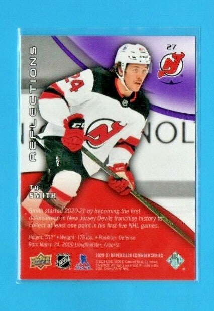 2020-21 Upper Deck Extended Reflections Amethyst  -  Ty Smith  #27  -  077/300