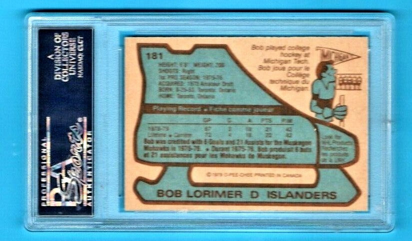  1979-80 O-PEE-CHEE  Bob Lorimer -  Islanders  #181 Rookie RC #181 - PSA  - VG 3