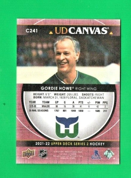 Gordie Howe 2021-22 Upper Deck Series 2 Canvas Retired Stars #C241 Whalers