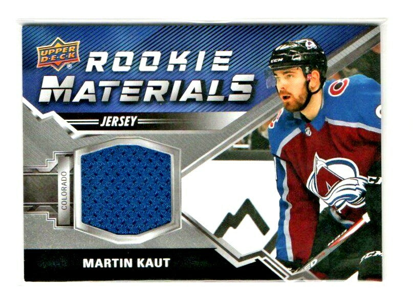 2020-21 UD Series 2 Rookie Materials Martin Kaut #RM-MK Colorado Avalanche- Blue