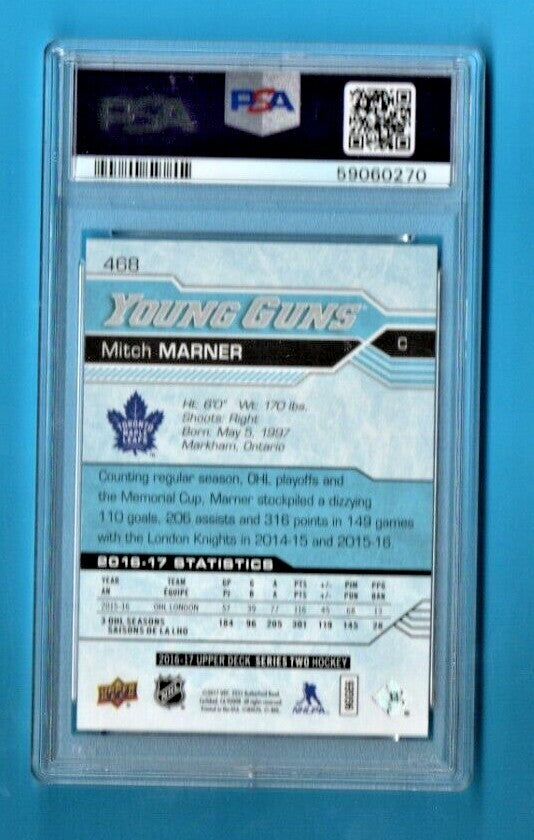 2016-17 Mitch Marner Upper Deck Series 2 Young Guns Rookie RC  Leafs #468 PSA 10