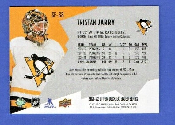 Tristan Jarry      2021-22 UD Ext. SPxFinite Radiance Silver #SF-38    0516/2999