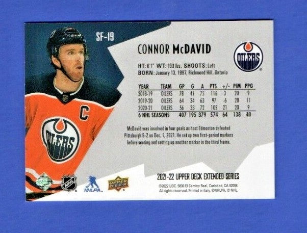 Connor McDavid  2021-22 UD Extended SPxFinite Radiance Silver #SF-19   1351/2999