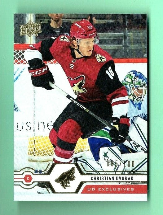 2019-20 Upper Deck Series 1  Exclusives 085/100 CHRISTIAN DVORAK Arizona Coyotes