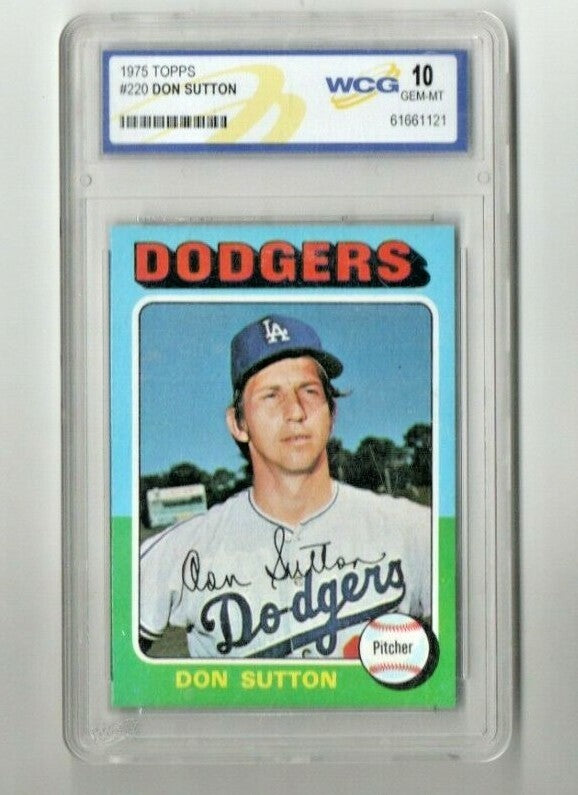 1975 Topps DON SUTTON #220 Los Angeles Dodgers HOF  - WCG - 10 GEM-MT