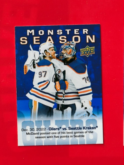 2023-24 UD Monster Season - CONNOR McDAVID - Edmonton Oilers - Card# MS-37