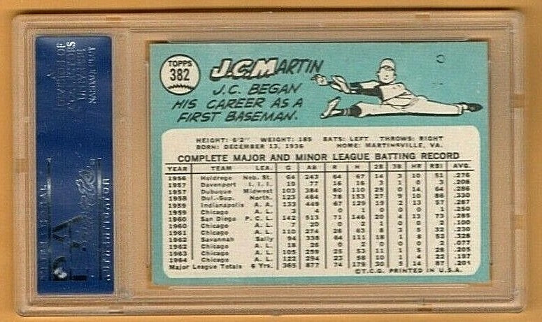 1965 Topps # 382 --   J.C. Martin   - Chicago White Sox  --  PSA NM 7