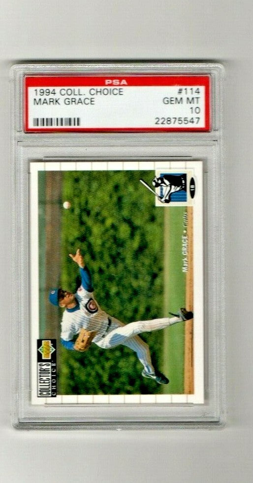  1994 Collector's Choice #114 Mark Grace Chicago Cubs - PSA GEM MT 10  -  POP  3