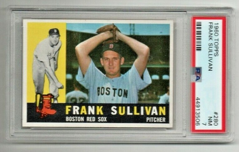 1960 Topps #280, Frank Sullivan, Boston Red Sox, Pitcher  -   PSA 7, NM