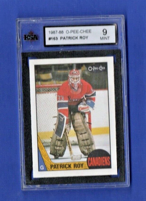 1987 OPeeChee Patrick Roy KSA 9, MINT card #163 Montreal Canadians  2nd Year