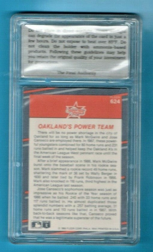 1988 Fleer Glossy #624 Mark McGwire, Jose Canseco  - Final Authority NRMT-MT 8