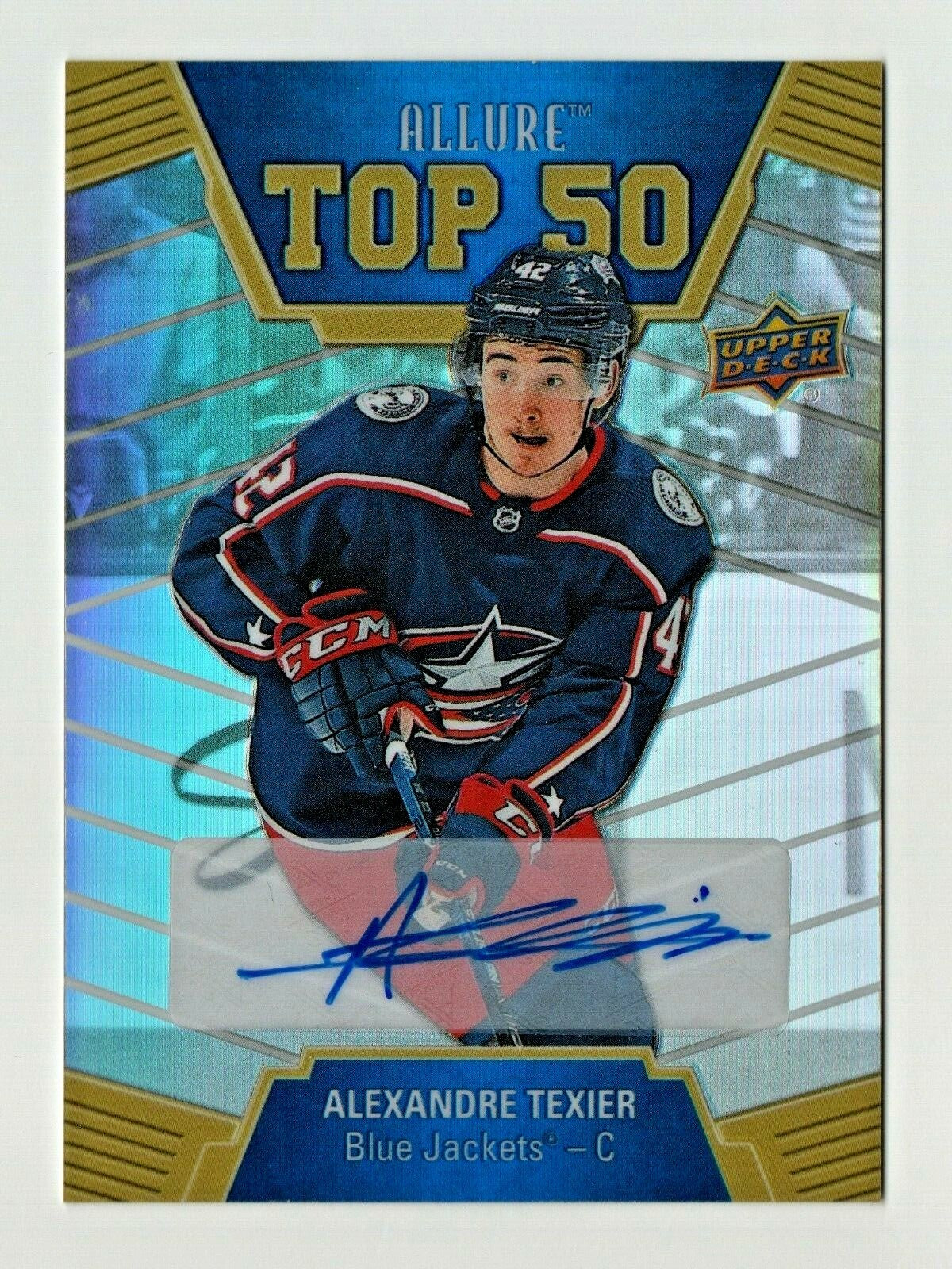 2019-20 Upper Deck Allure Top 50 #T50-40 Auto Alexandre Texier - Columbus