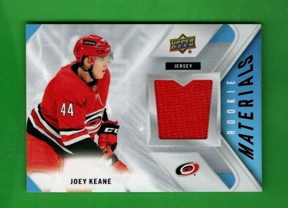 Joey Keane 2021-22 UD Series 2 Rookie Materials RED  Jersey -  RM-JK Hurricanes
