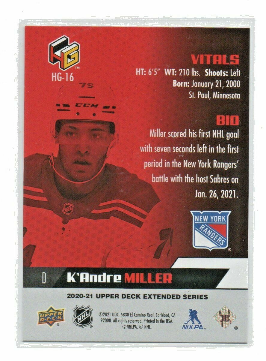  K'ANDRE MILLER - 2020/21 UPPER DECK EXTENDED SERIES HoloGrFx Silver  ROOKIE