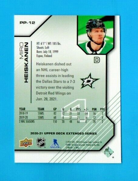 2020-21 Upper Deck Extended Series Miro Heiskanen Pros & Prospects 0804/1000