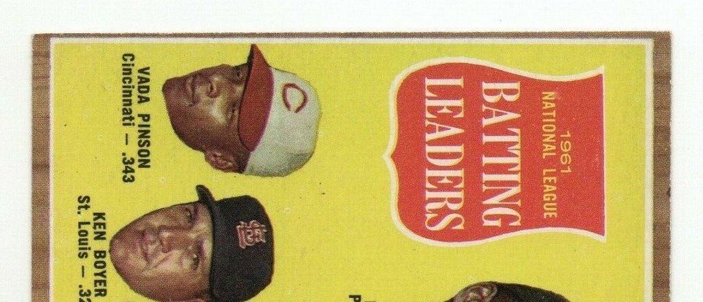1962 Topps #52 NL Batting Leaders Roberto Bob Clemente, Boyer, Pinson, Moon